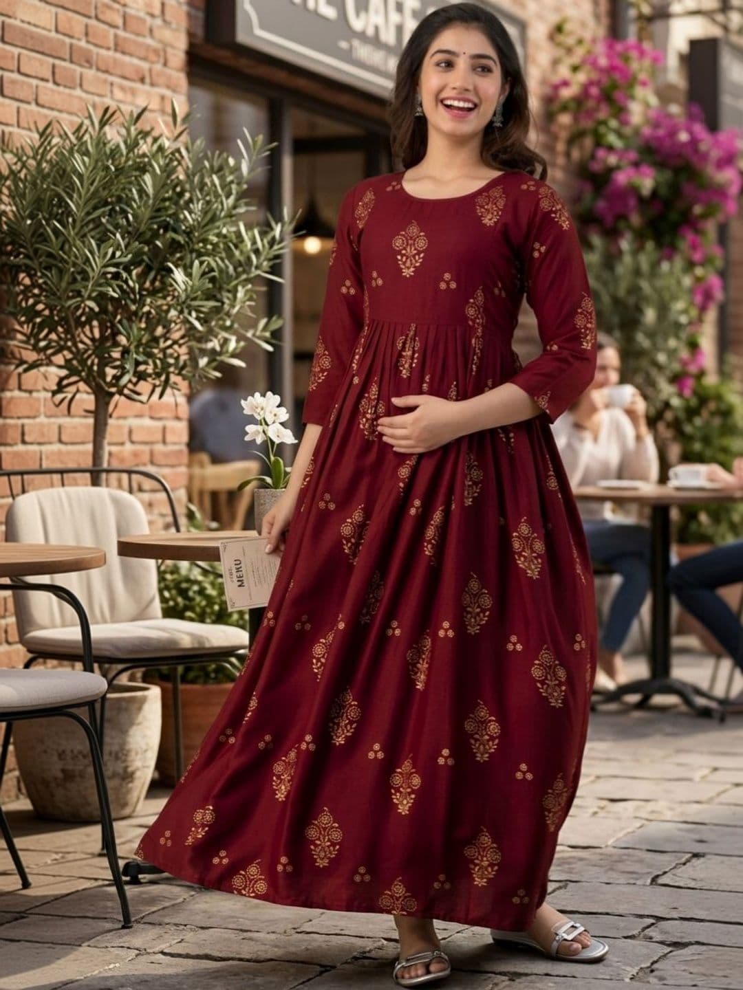 Mialo fashion Women Ethnic Motifs Printed Anarkali Kurta thumbnail 2