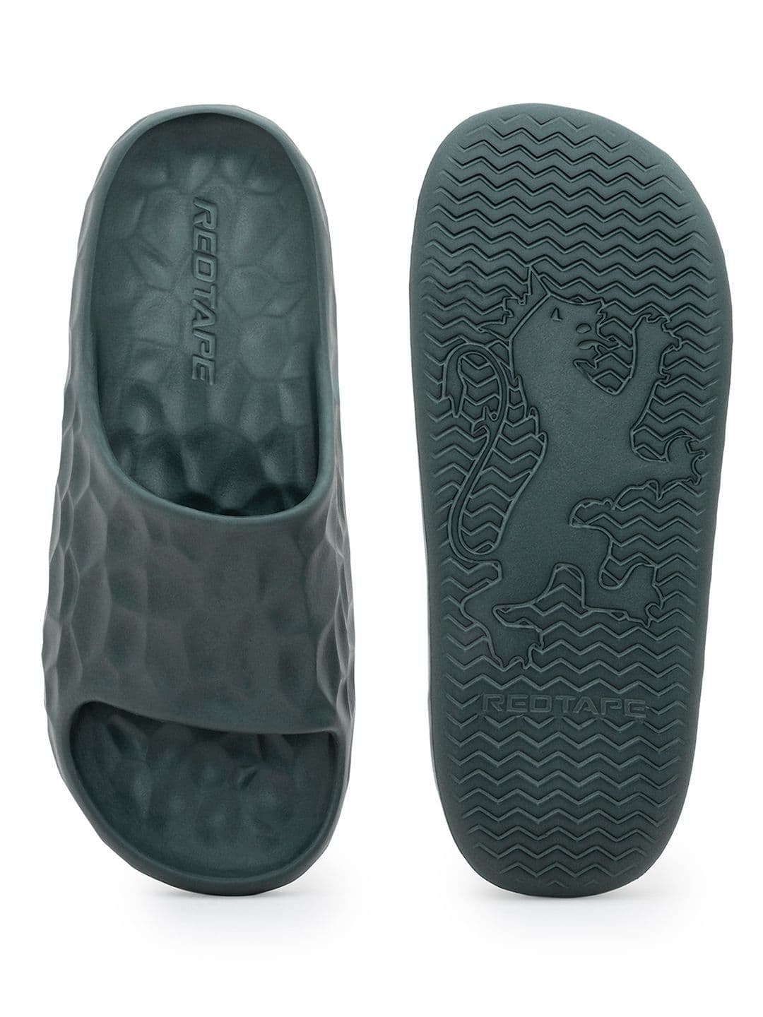 Red Tape Men Dark Green Pool Sliders thumbnail 2