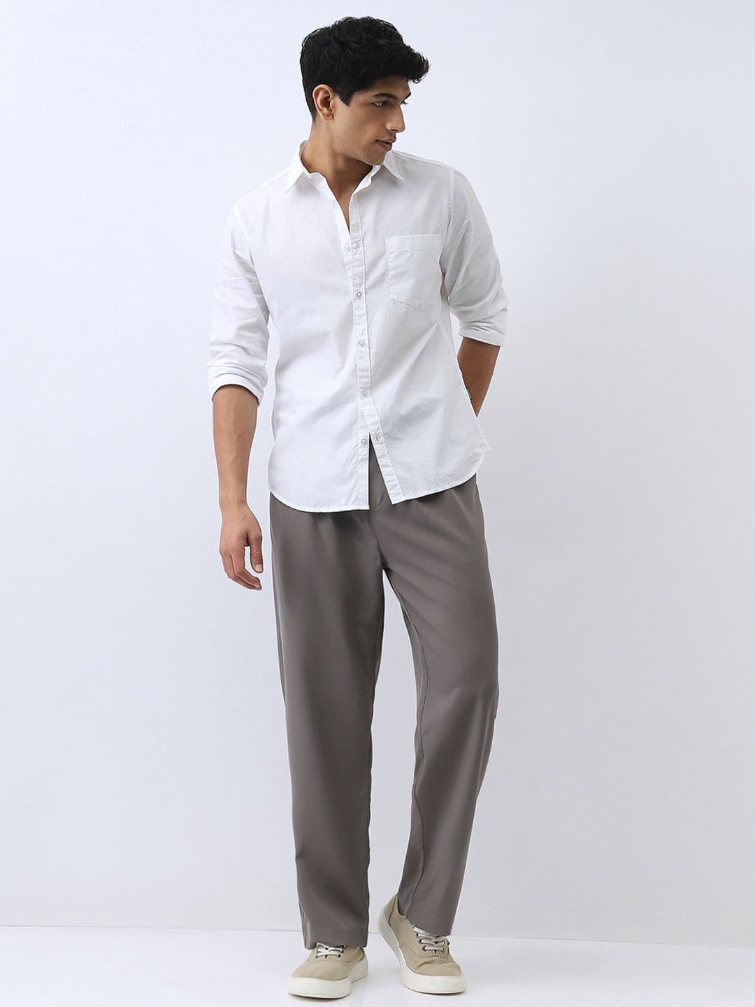 Urbano Fashion Men Cotton Full Sleeve Regular Fit Casual Solid Shirt thumbnail 4