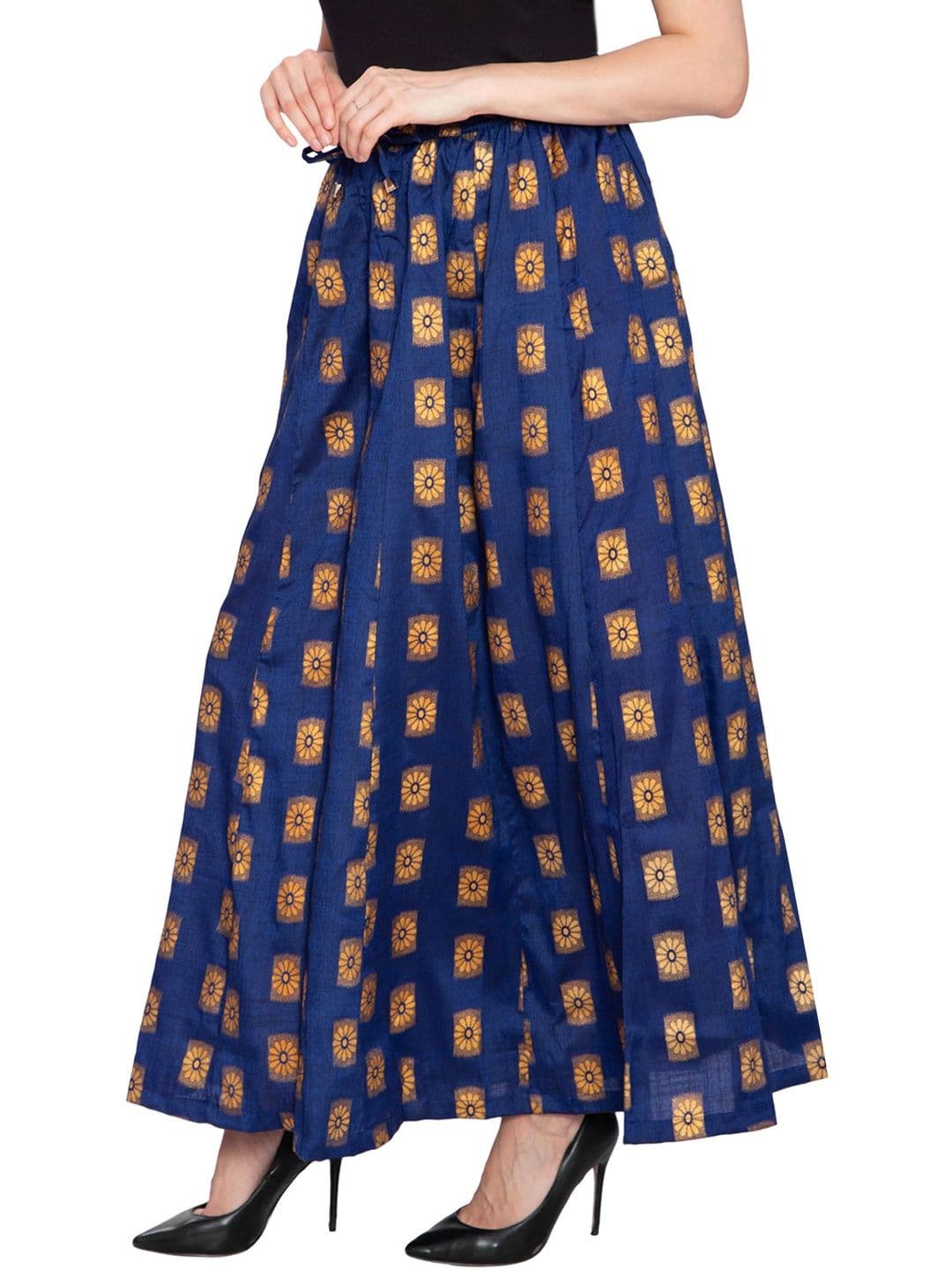 TNQ Women Ethnic Motifs Printed Flared Ethnic Palazzos thumbnail 4