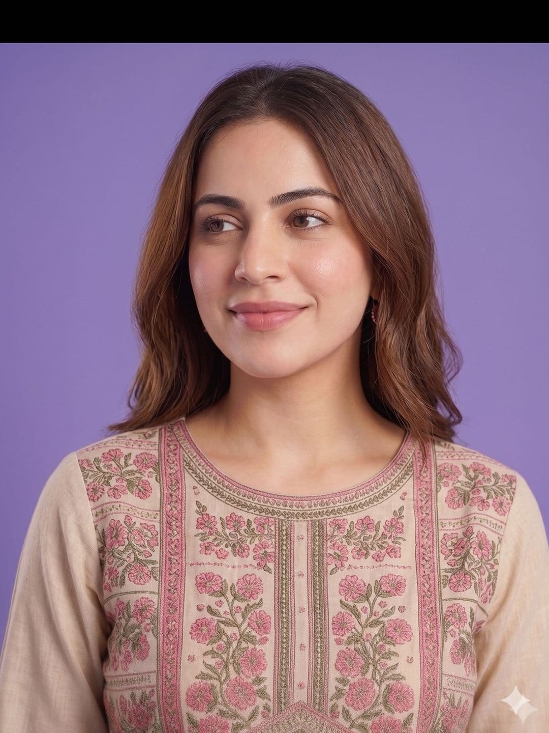 Span Women Floral Printed Thread Work Floral Kurta thumbnail 2