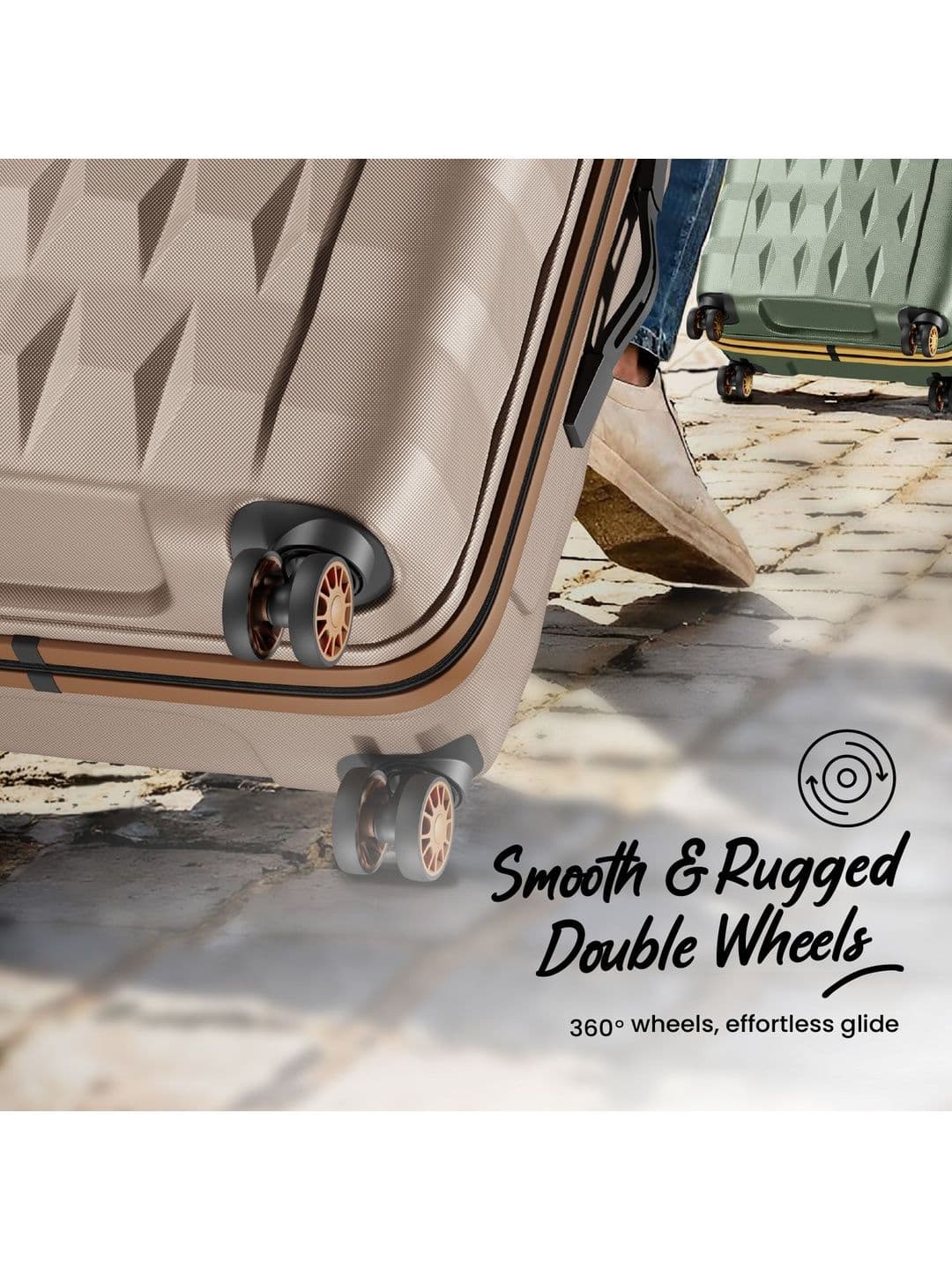 Aristocrat Unisex Comet Champagne Large Hard Luggage Check-in Trolley with 8-Wheel thumbnail 2