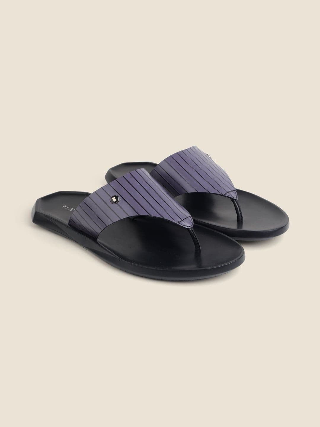 Metro Men Striped Thong Flip-Flops thumbnail 7