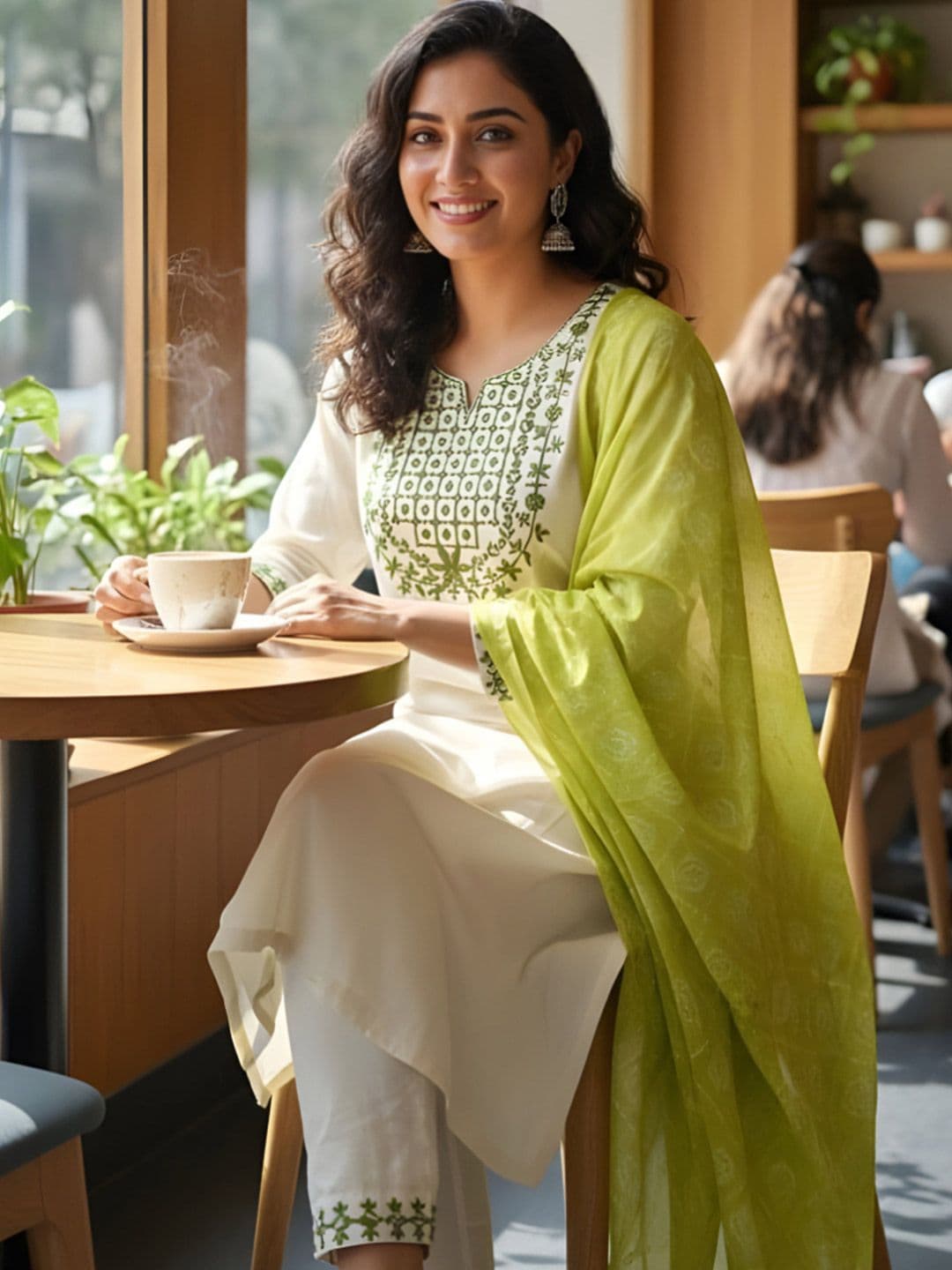 NNC-NEXT NOVA CLOTHES Ethnic Motifs Embroidered Thread Work Kurta Set With Dupatta thumbnail 4