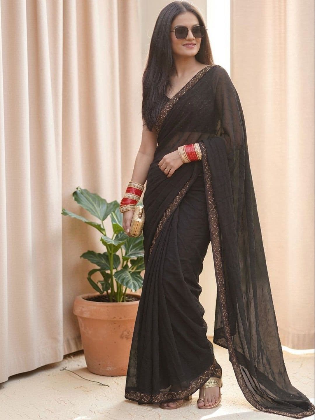 KALINI Embroidered Net Designer Banarasi Saree thumbnail 5