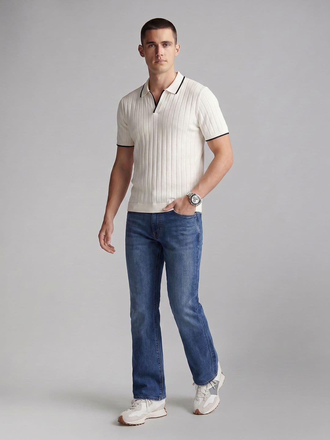 U.S. Polo Assn. Denim Co. Men Bootcut Light-Fade Stretchable Jeans thumbnail 5