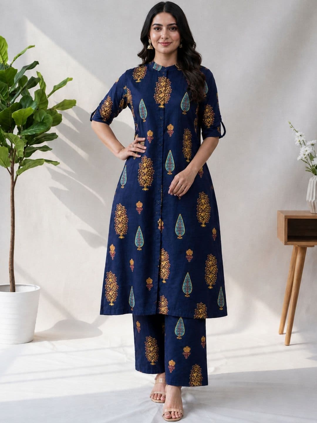 Klere Women Ethnic Motifs Printed Regular Kurta with Palazzos - view 1