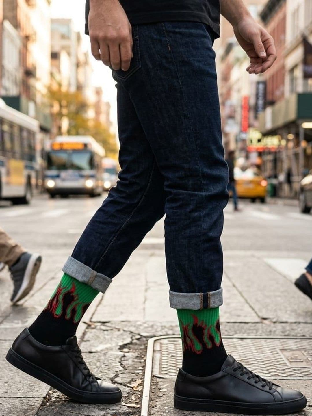 BEAR&BEYOND Men Pack of 4 Cotton Patterned Calf Length Socks thumbnail 7