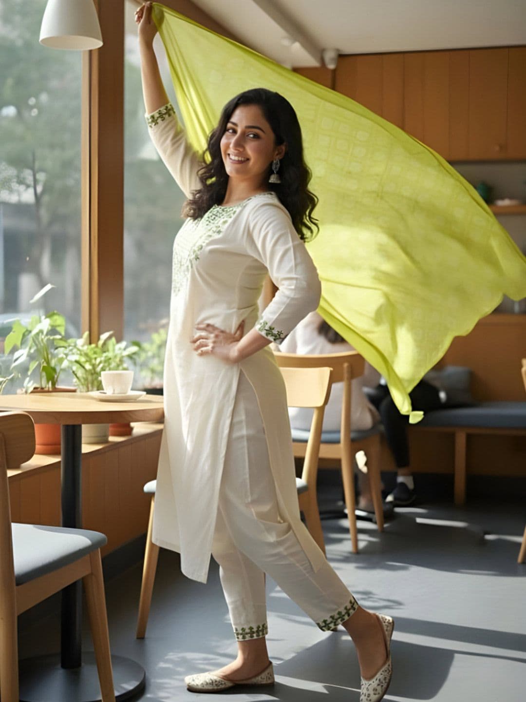 NNC-NEXT NOVA CLOTHES Ethnic Motifs Embroidered Thread Work Kurta Set With Dupatta thumbnail 3