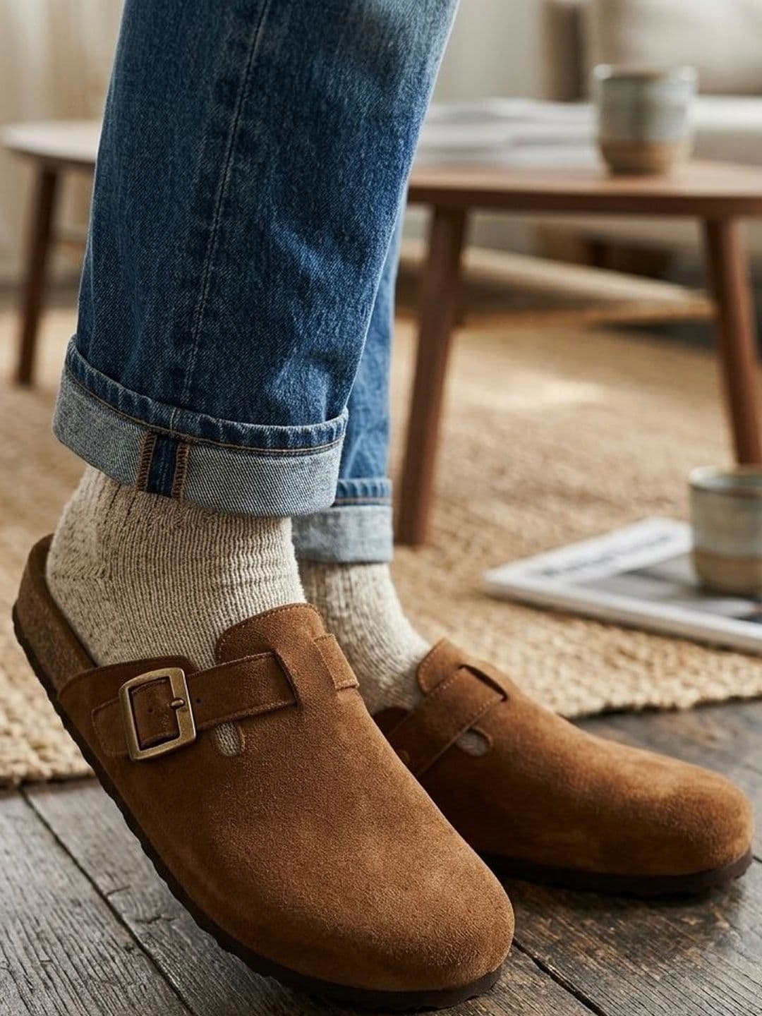 Corsac Men Suede Clogs Sandals thumbnail 2