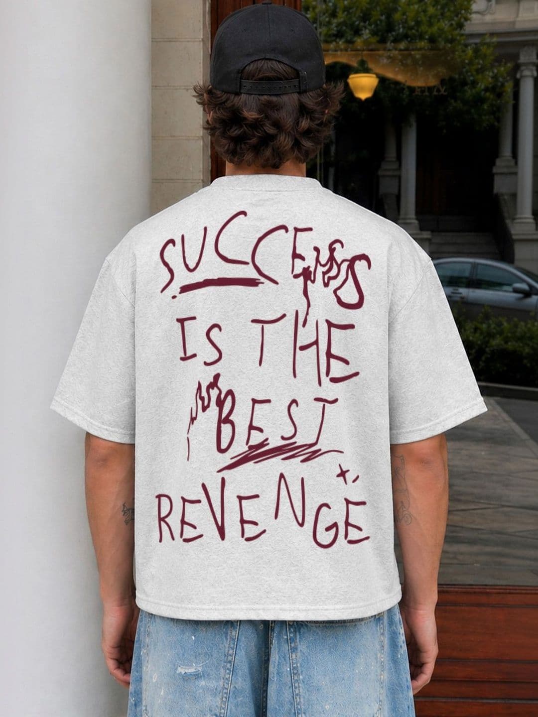 Moda Rapido Men Typography Printed Boxy T-shirt thumbnail 4