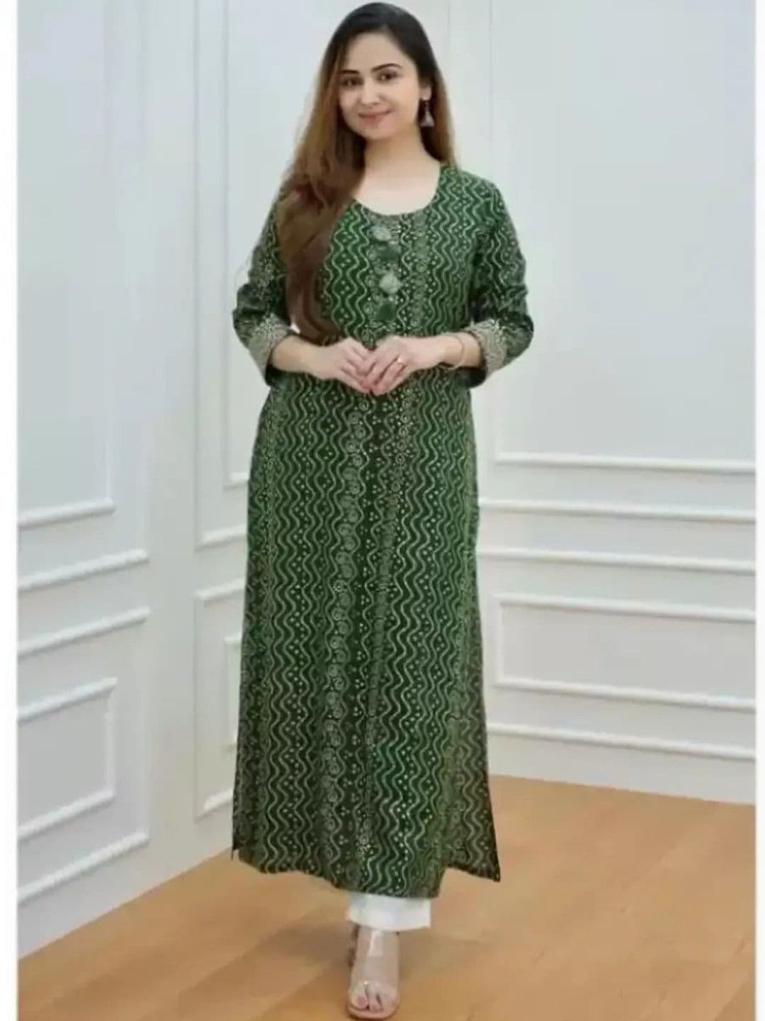 ANGIYA Bandhani Printed Kurti - view 1