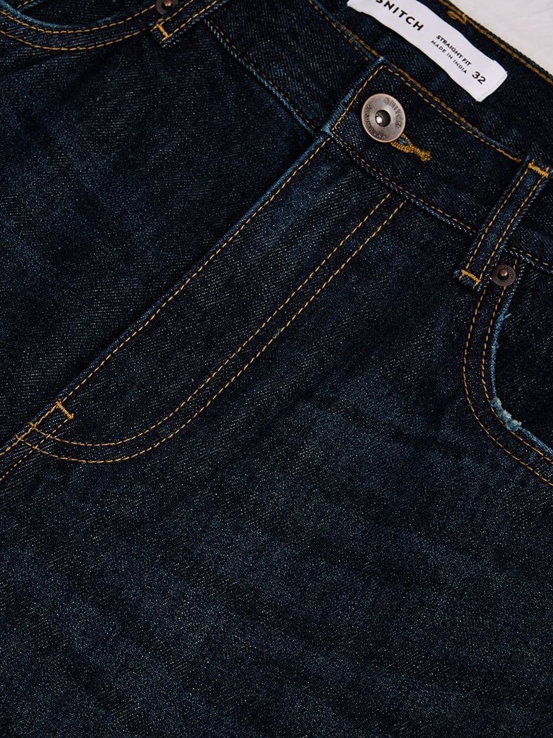 Snitch Dark Blue Mid-Rise Straight Fit Jeans thumbnail 2