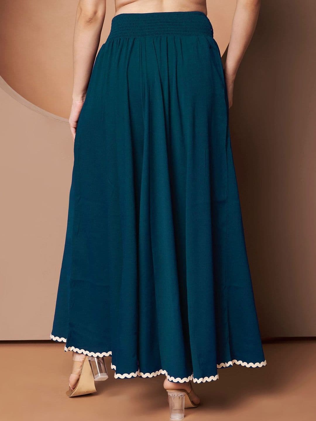 OTABU Women Hem Design Flared Ethnic Palazzos thumbnail 5
