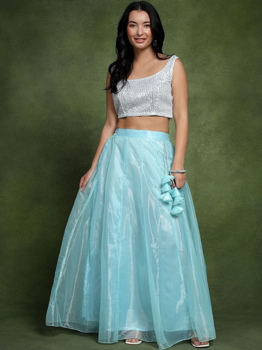 Frolic Rolic Women Net Tiered Maxi Flared Skirt thumbnail 6