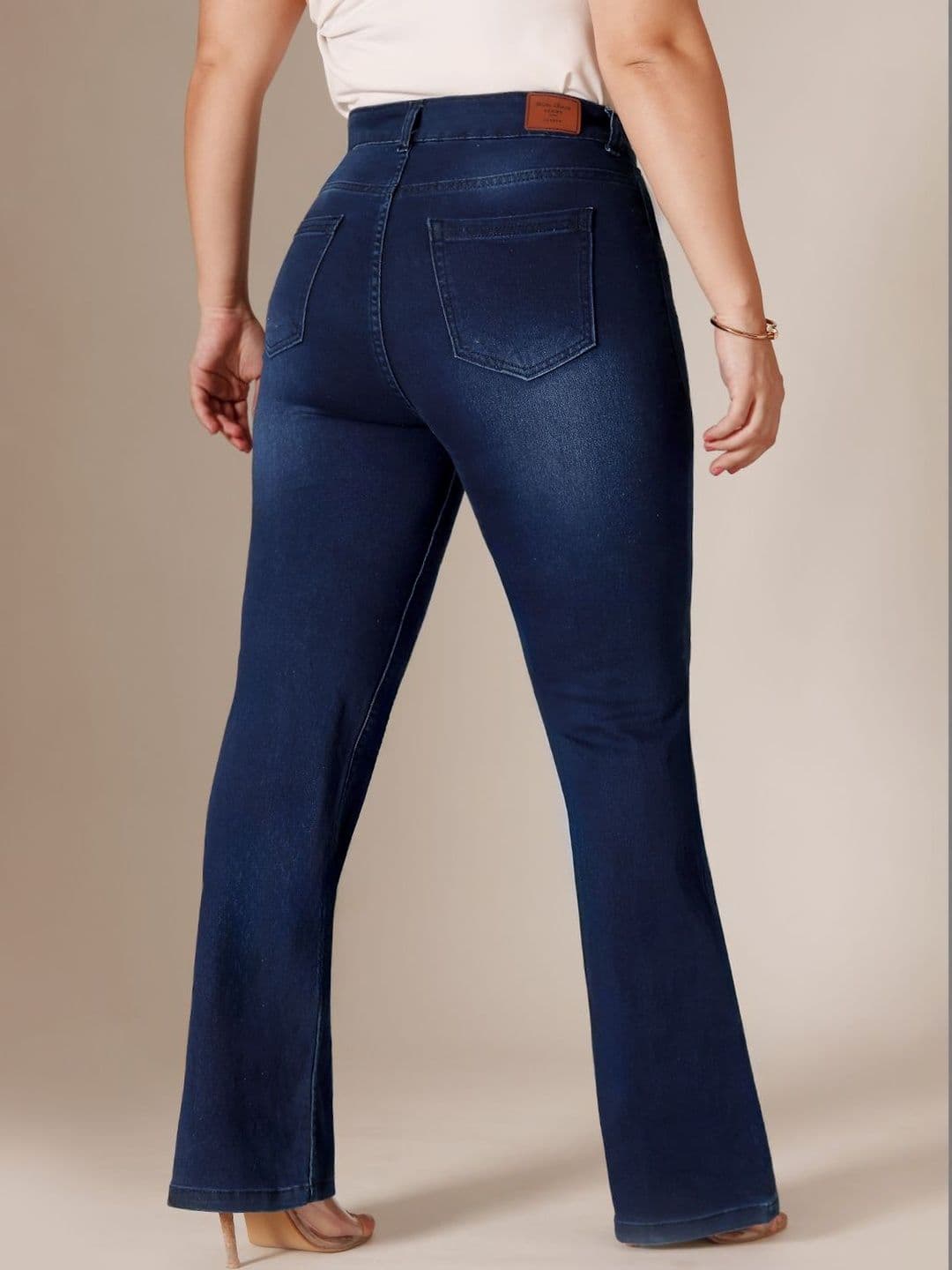 Miss Chase A+ Plus Size Women Wide leg Mid rise Regular Stretchable Denim Jeans thumbnail 4