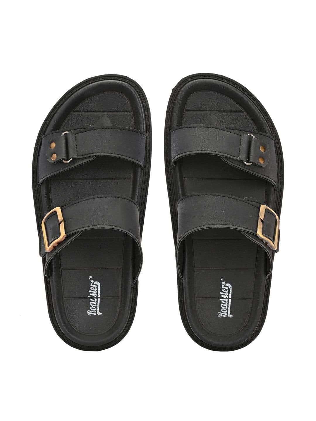 The Roadster Lifestyle Co Men Synthetic Leather Slip-On Comfort Sandals thumbnail 4