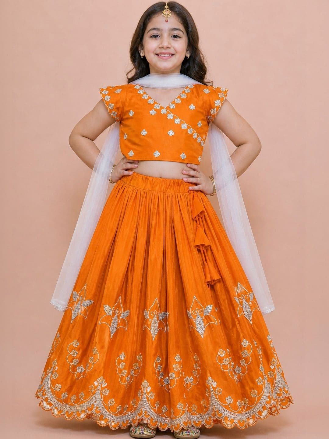 KATRODIYA ENTERPRISE Girls Embellished Ready to Wear Lehenga & Blouse With Dupatta - view 1