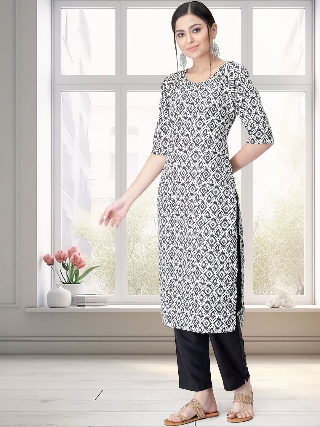 Sangria Printed Round Neck Kurta Sets thumbnail 2