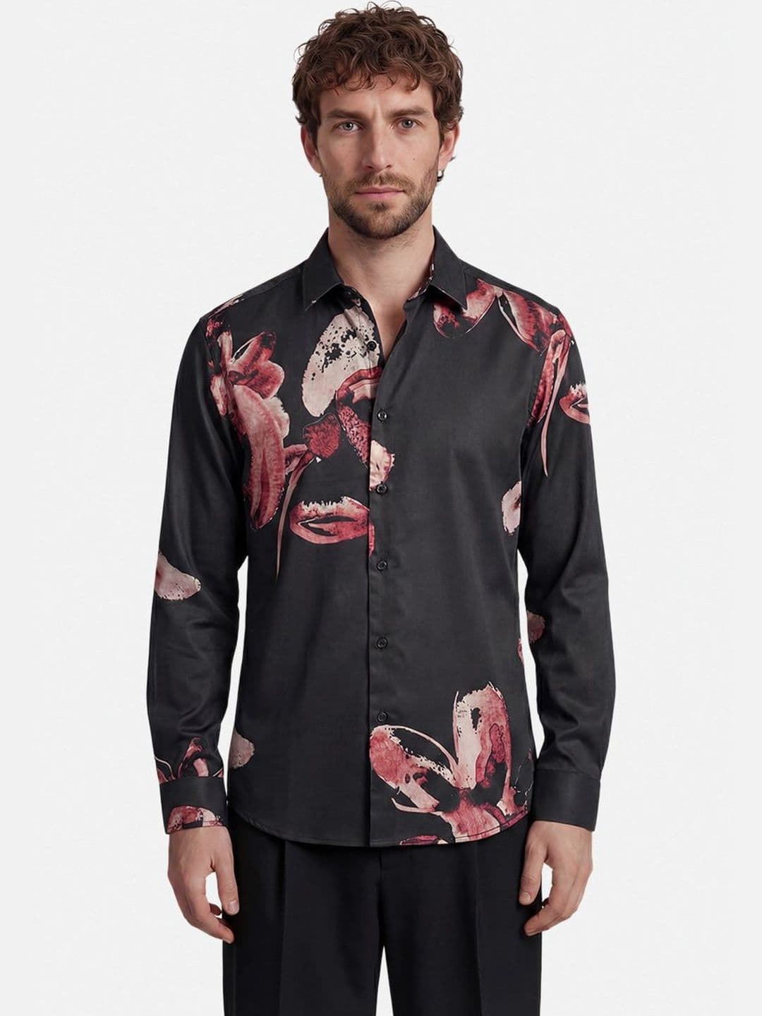 Snitch Men Slim Fit Floral Casual Shirt thumbnail 2