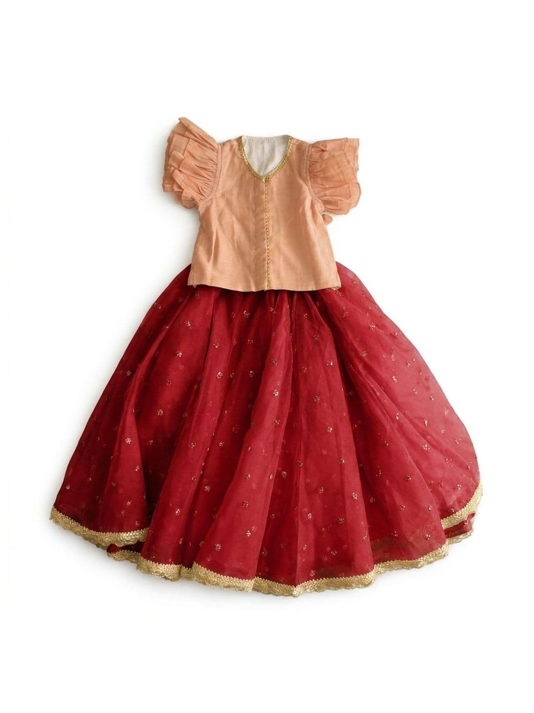 Boppity Boo Girls Semi-Stitched Lehenga & thumbnail 3
