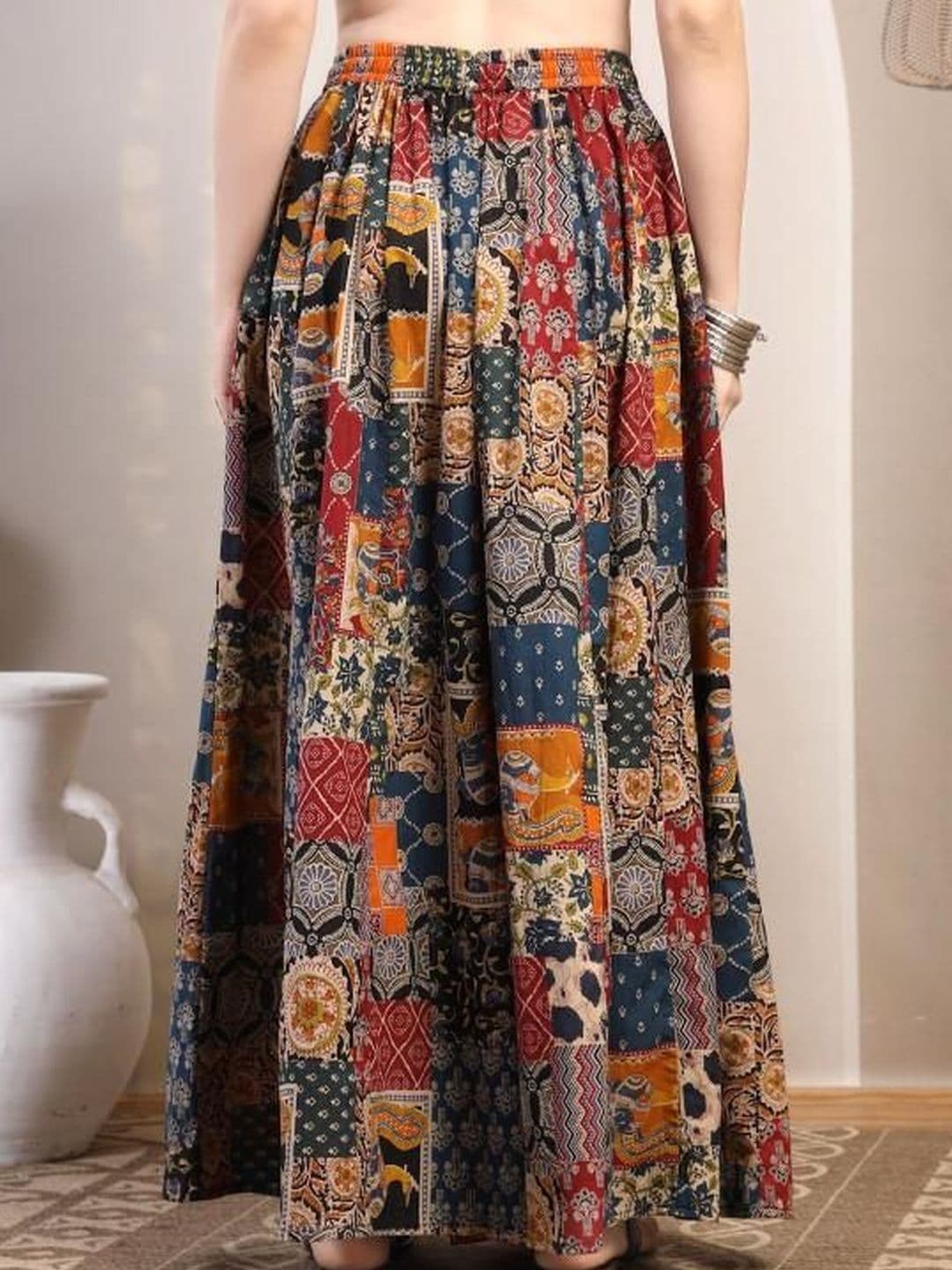 Fabinn Women Ethnic Motifs Printed Knitted Chiffon Blend Ethnic Palazzos thumbnail 5