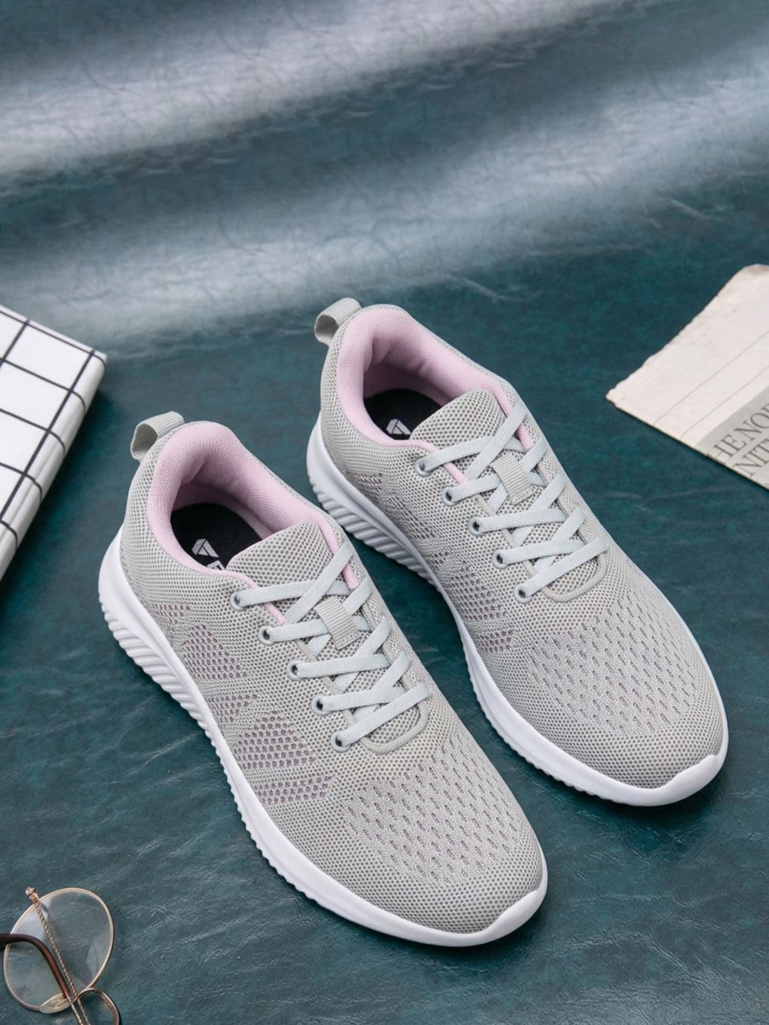 FUEL Women Grey Mesh Running Non-Marking Shoes - view 1