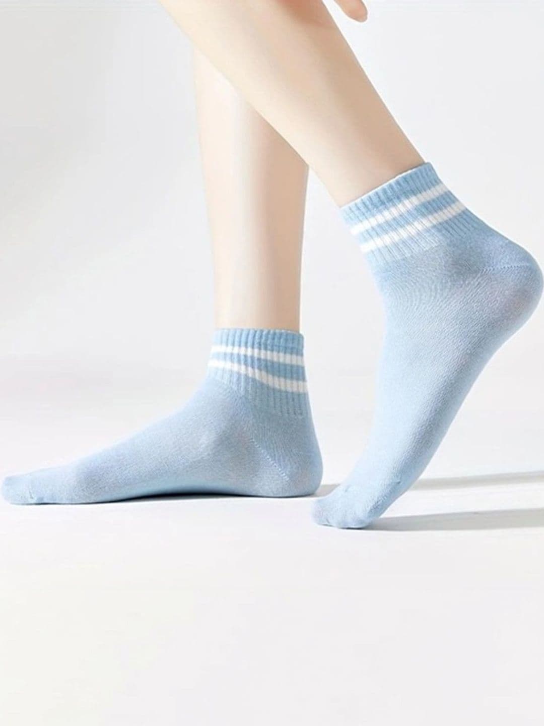 BEAR&BEYOND Men Pack of 5 Cotton Striped Ankle Length Socks thumbnail 4