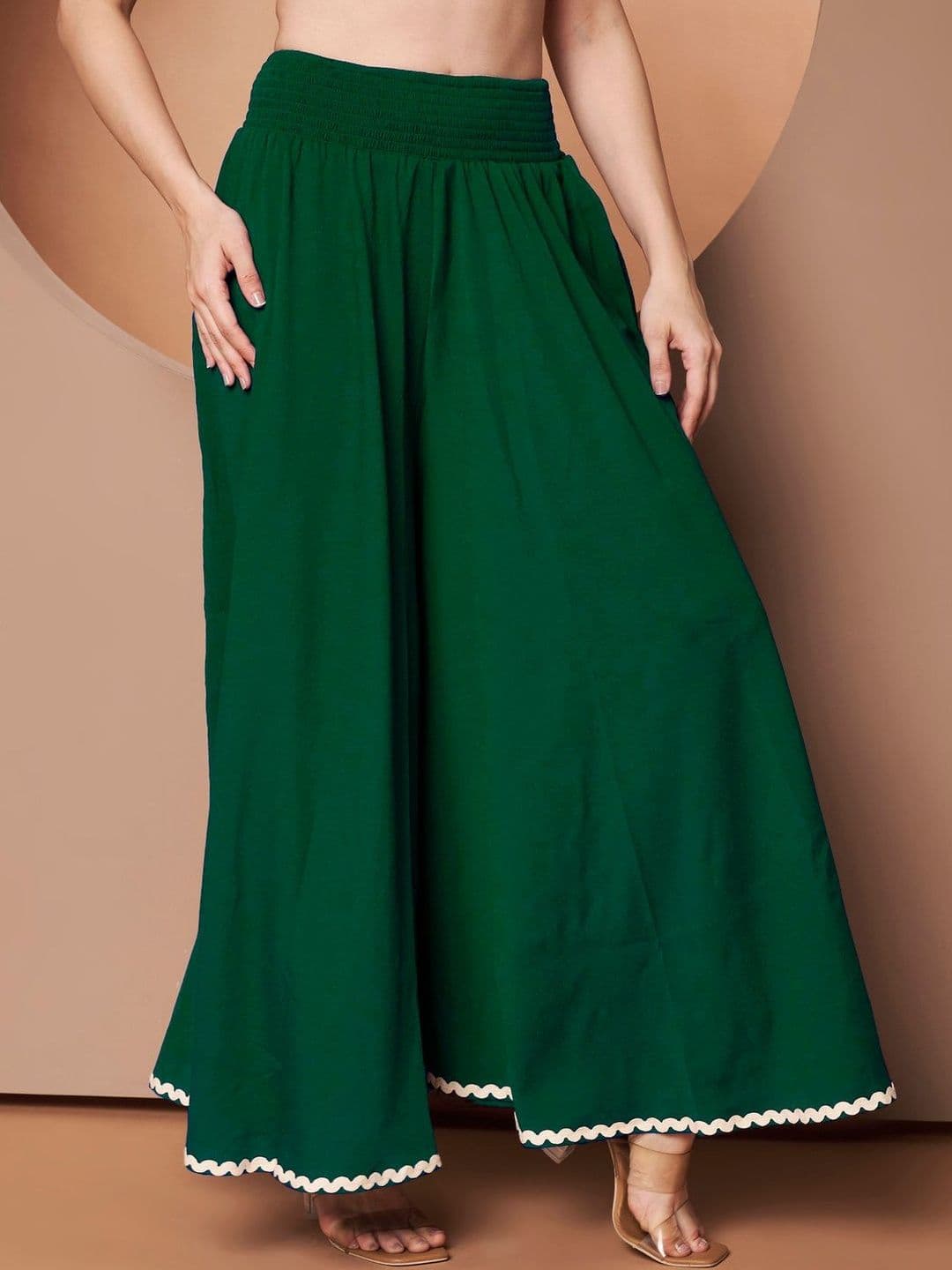 OTABU Women Embellished Flared Ethnic Palazzos thumbnail 3