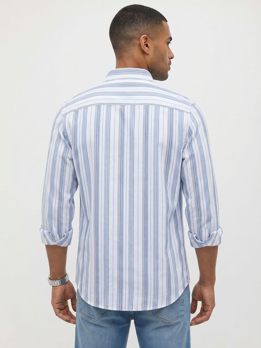 The Roadster Life Co. Vertical Striped Pure Cotton Casual Shirt thumbnail 2