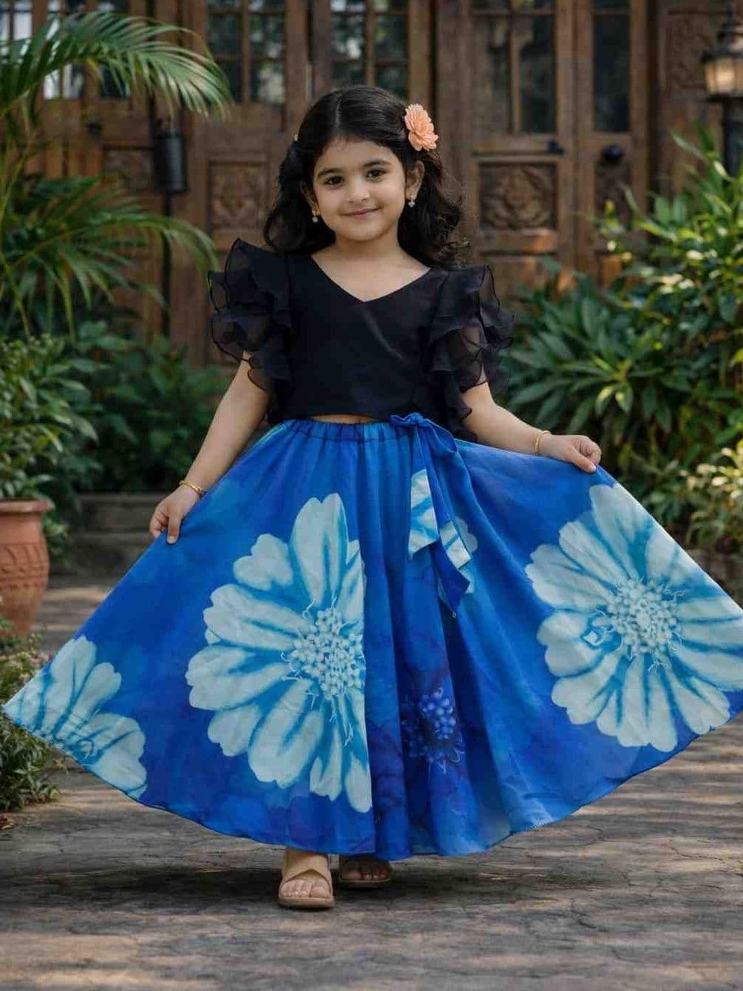 KALINI Girls Semi-Stitched Lehenga & - view 1