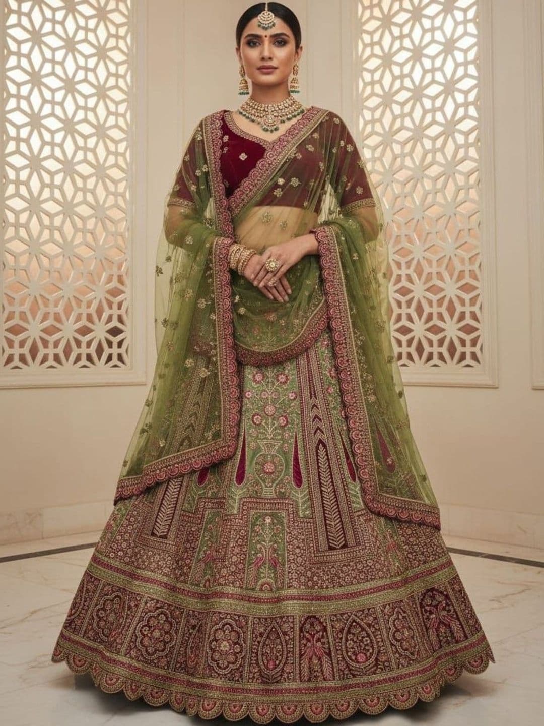 JIYANA WOMENS CHOICE Embroidered Semi-Stitched Lehenga & Unstitched Blouse With Dupatta - view 1