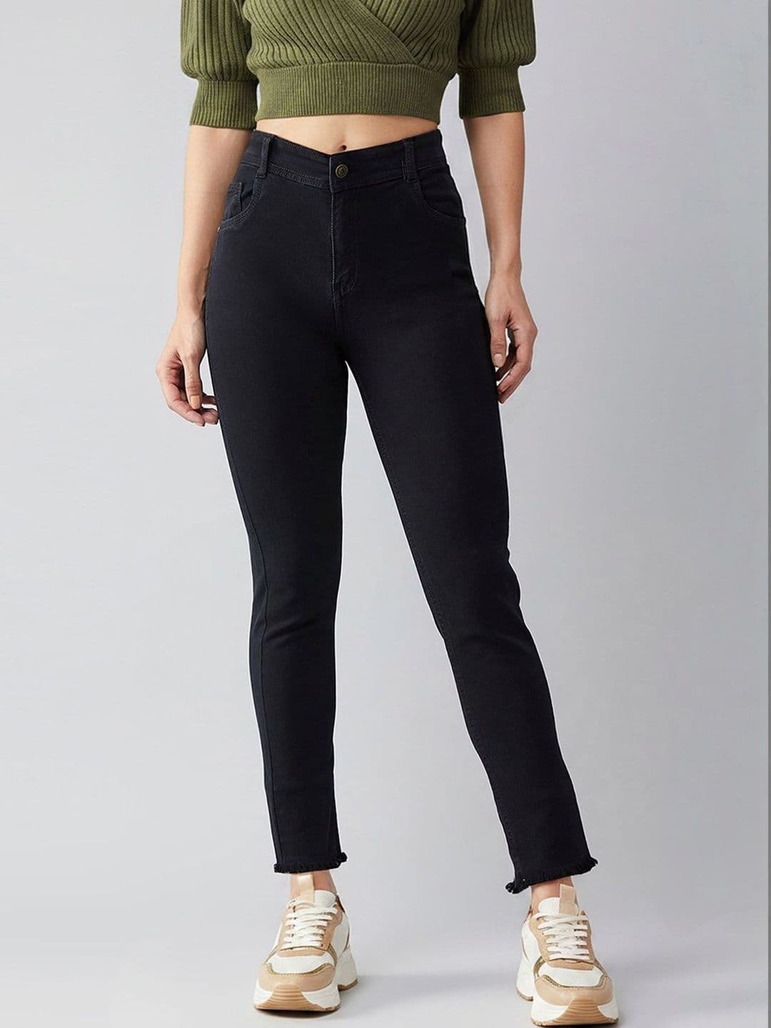 Mast & Harbour Women Slim Fit Regular Length High Rise Denim Jeans thumbnail 2