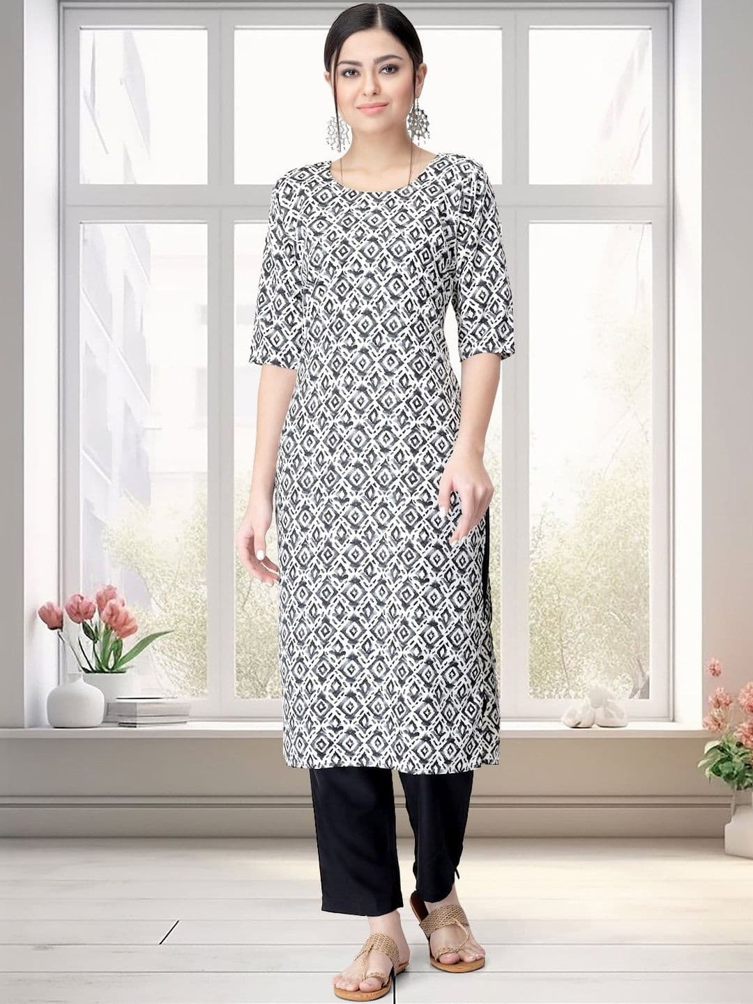 Sangria Printed Round Neck Kurta Sets - view 1