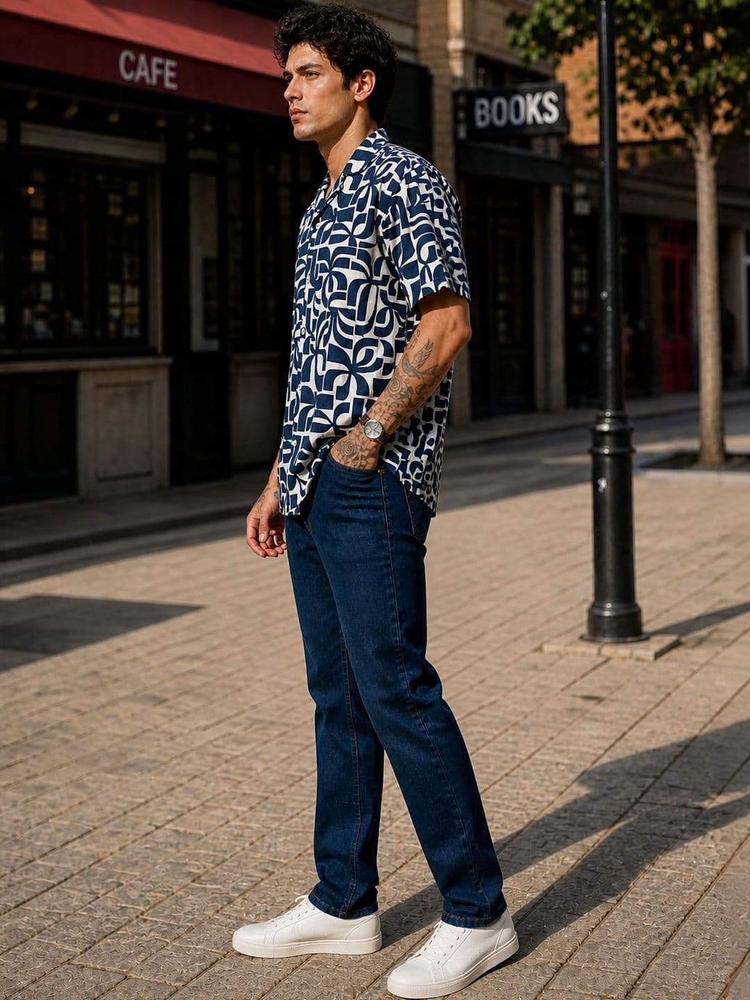 HERE&NOW Men Classic Printed Casual Shirt thumbnail 6