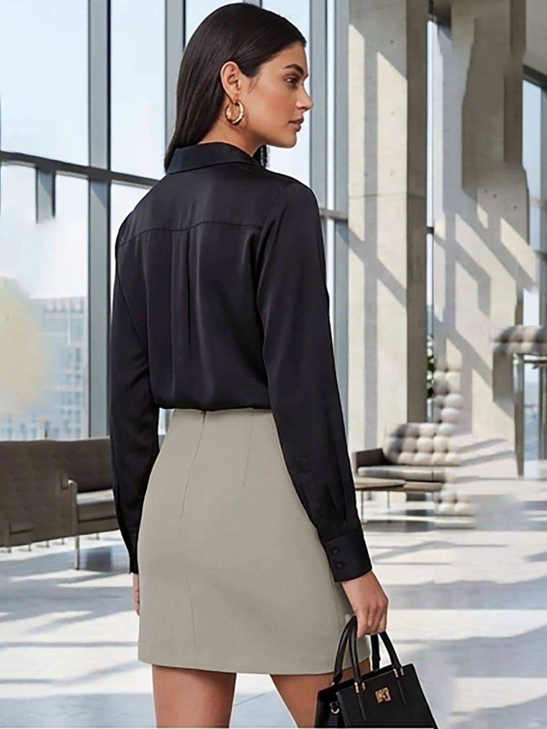 Kotty Women Cotton Cambric Mini Straight Skirt thumbnail 3