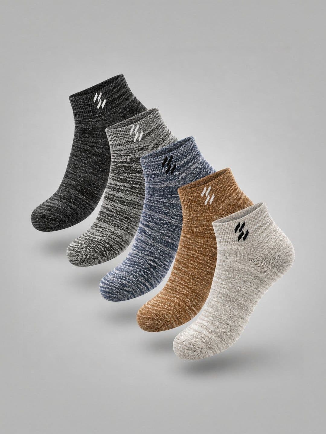 Sloxie Unisex Pack of 5 Cotton Striped Ankle Length Socks - view 1