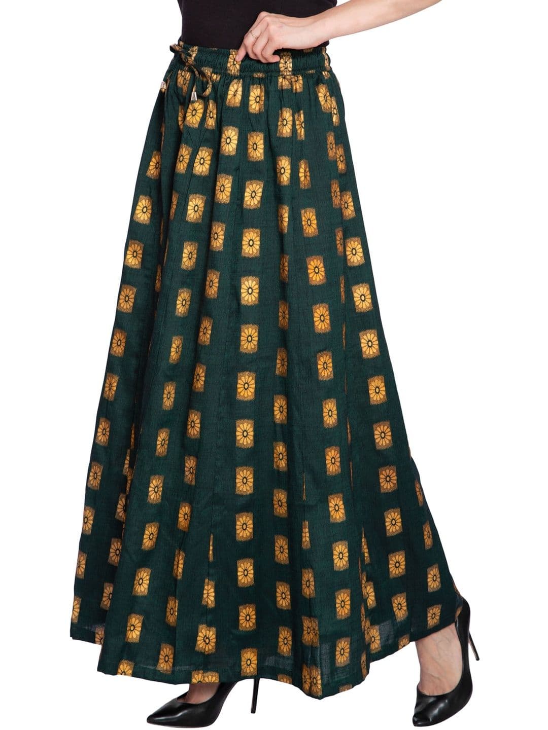 TNQ Women Ethnic Motifs Printed Flared Ethnic Palazzos thumbnail 5