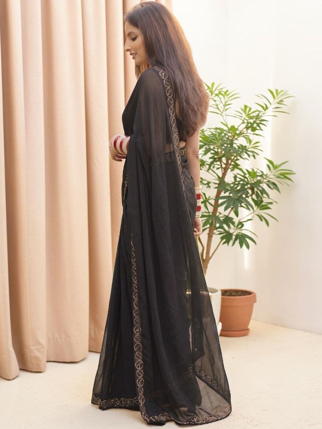 KALINI Embroidered Net Designer Banarasi Saree thumbnail 6