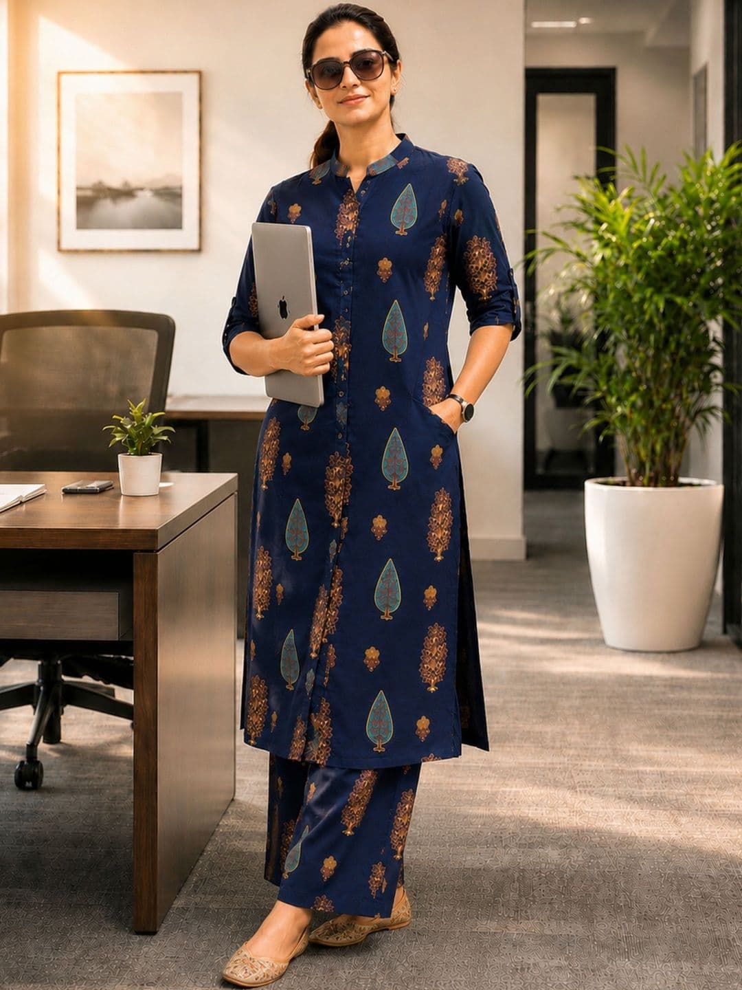 Klere Women Ethnic Motifs Printed Regular Kurta with Palazzos - view 1