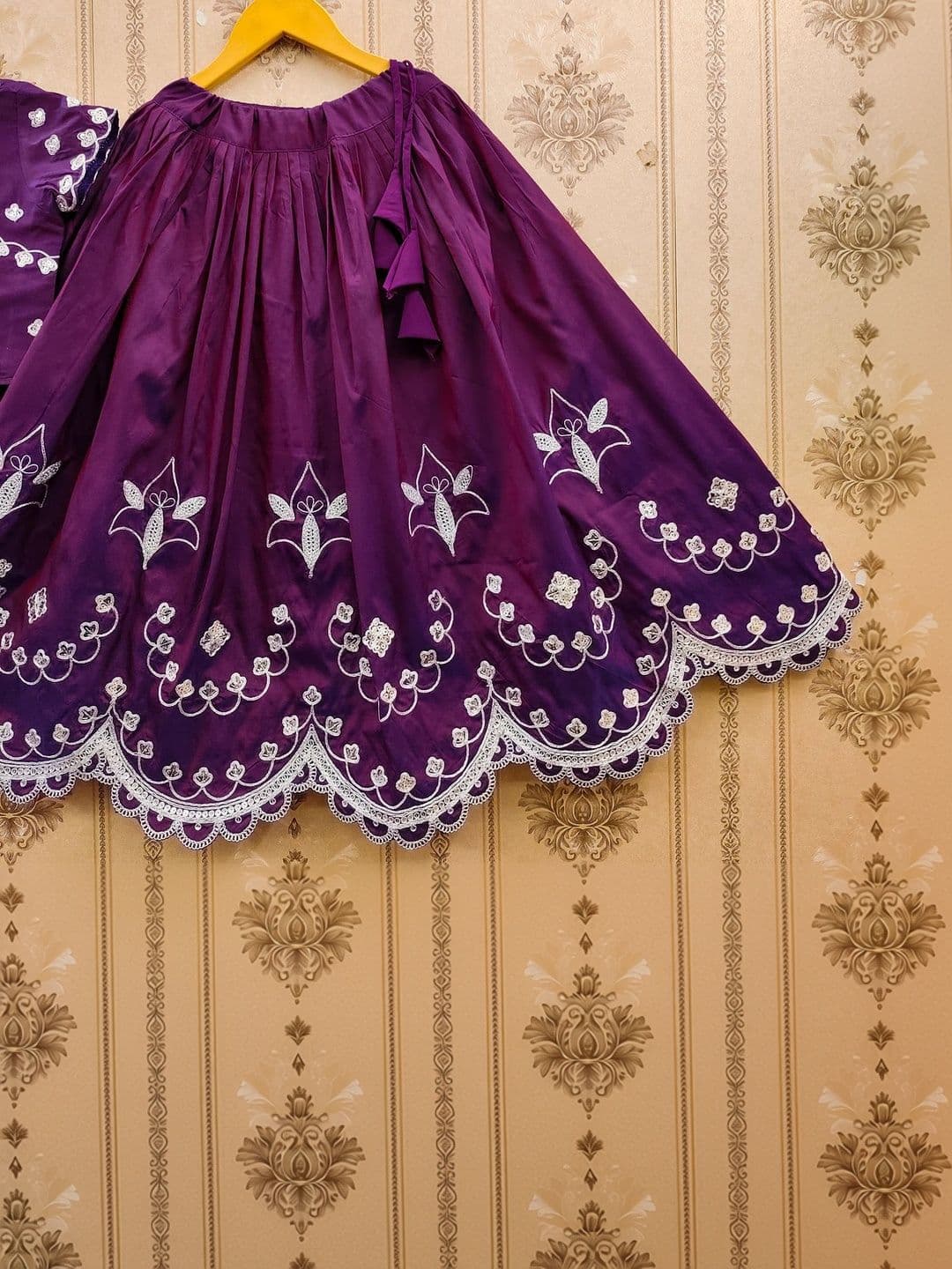KALINI Girls Embroidered Sequinned Tie and Dye Ready to Wear Lehenga & thumbnail 4