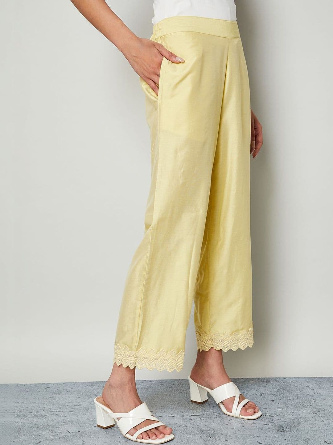 Melange by Lifestyle Women Embroidered Flared Cropped Ethnic Palazzos - view 1
