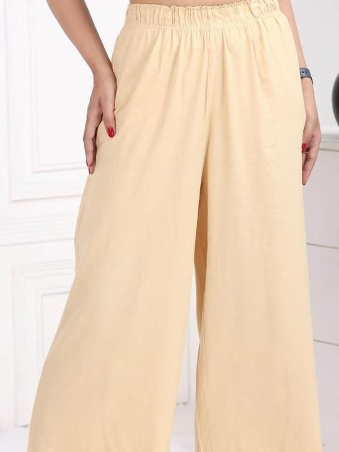 Fabinn Women Knitted Chiffon Blend Palazzos thumbnail 3