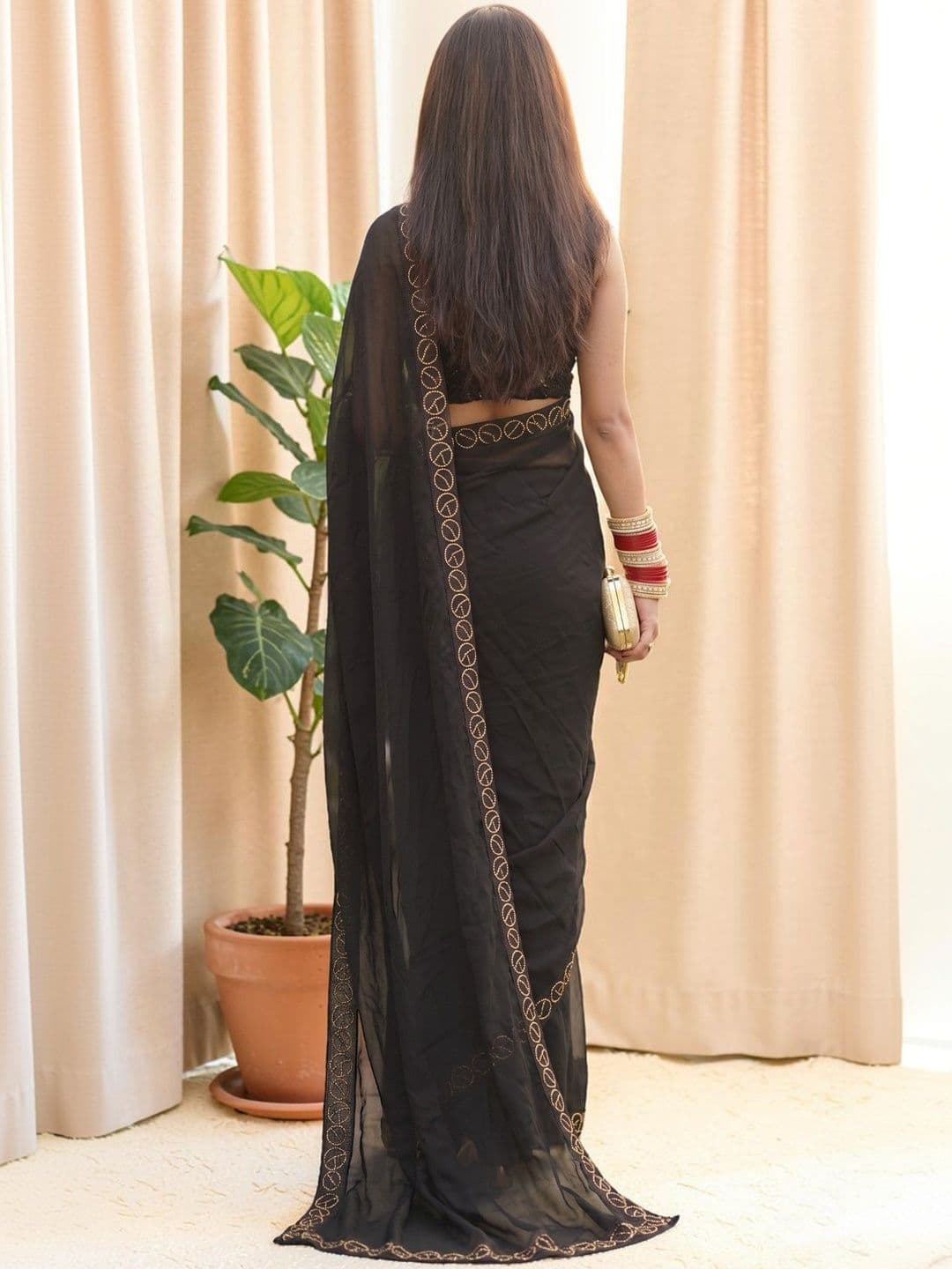 KALINI Embroidered Net Designer Banarasi Saree thumbnail 3