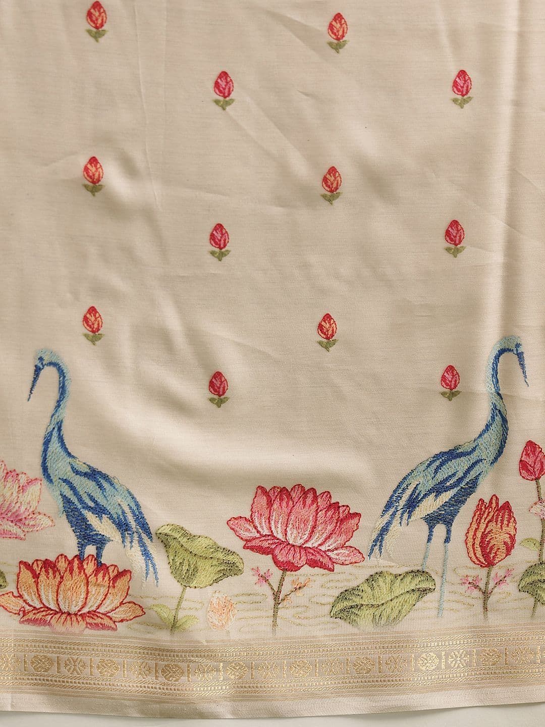 Silk Land Ethnic Motifs Embroidered Art Silk Designer Mysore Silk Saree thumbnail 2