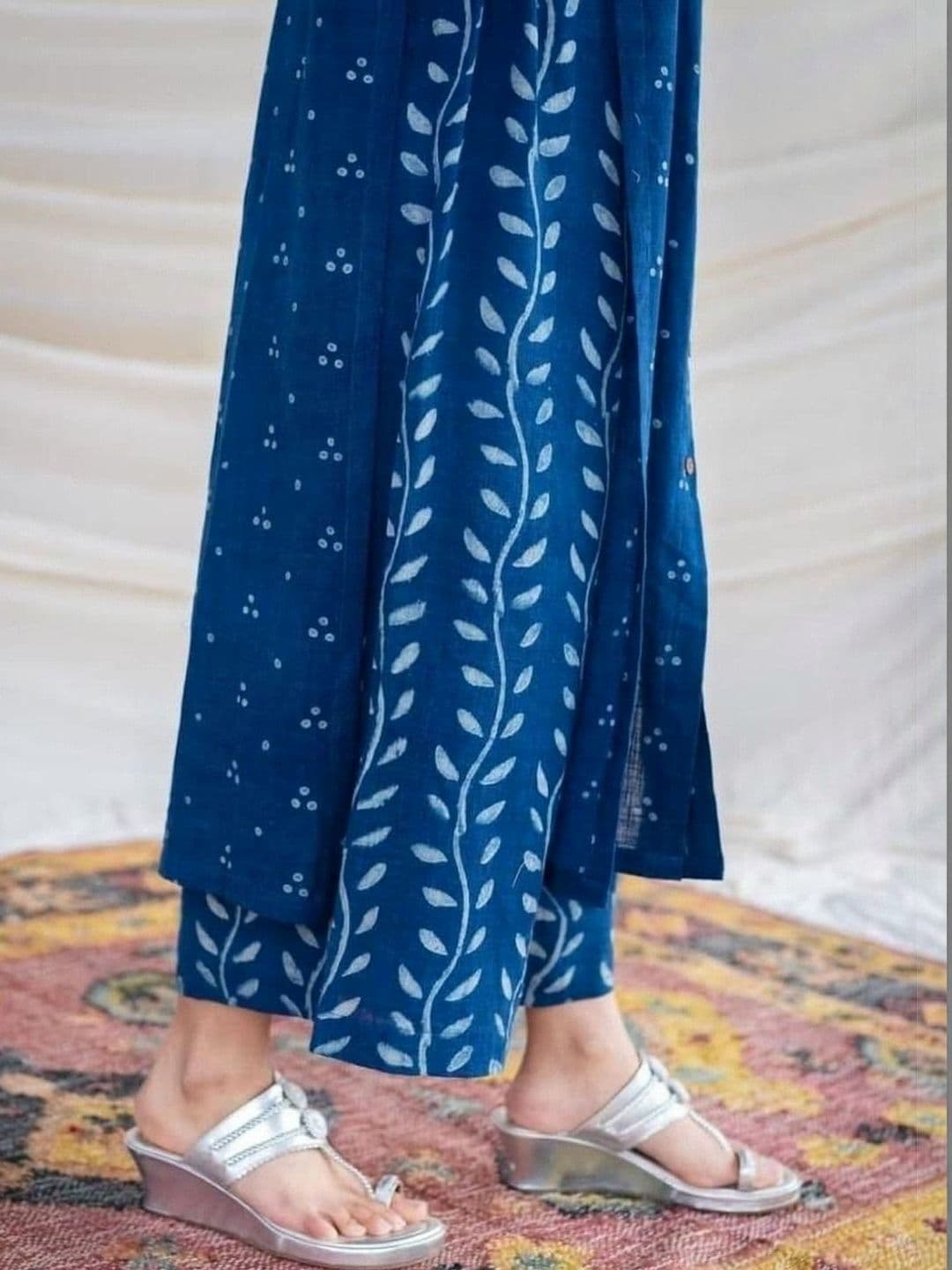 MILAAV Women Ethnic Motifs Printed Regular Pure Cotton Kurta with Trousers thumbnail 7