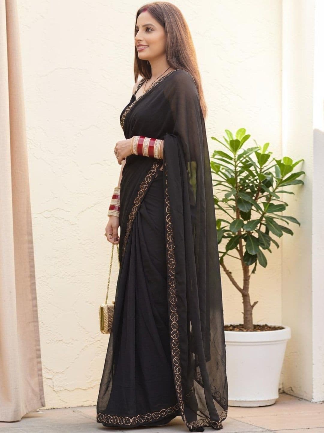 KALINI Embroidered Net Designer Banarasi Saree thumbnail 7