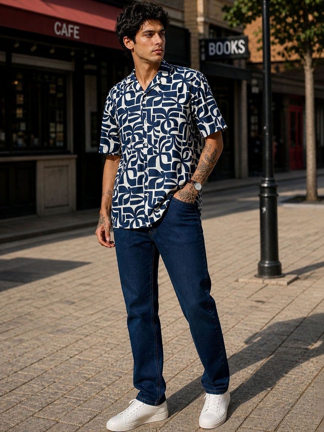HERE&NOW Men Classic Printed Casual Shirt thumbnail 2