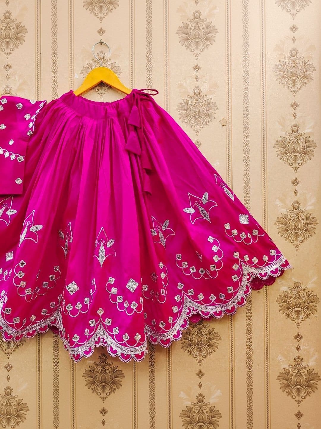 KALINI Girls Embroidered Tie and Dye Ready to Wear Lehenga & thumbnail 2