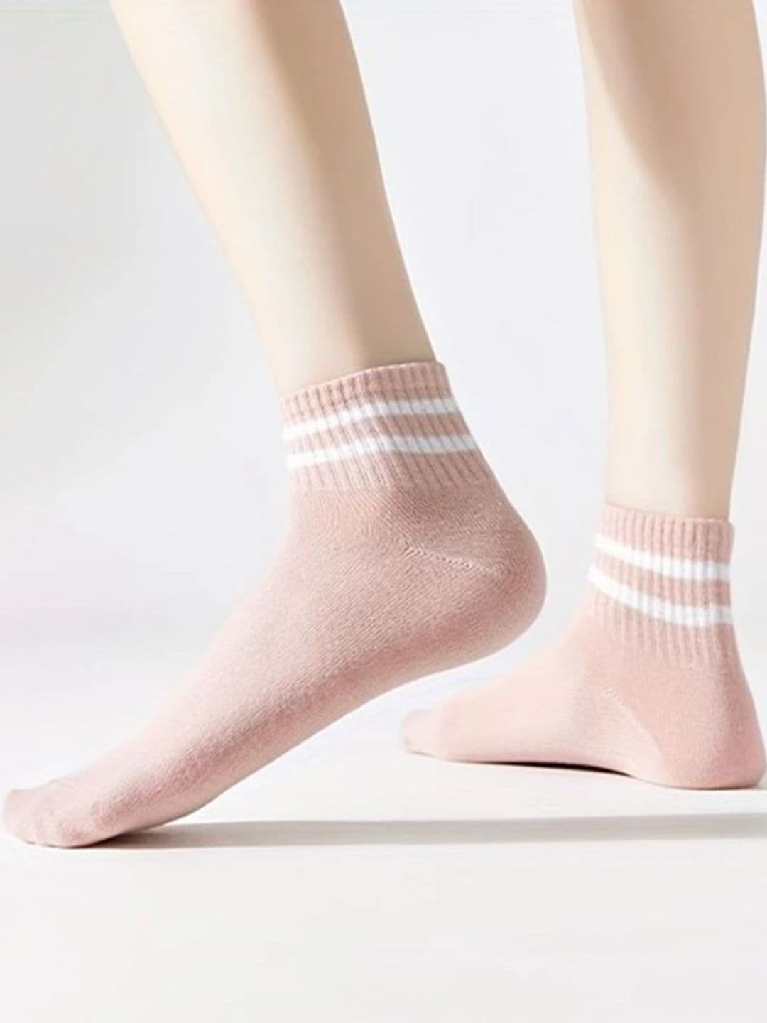 BEAR&BEYOND Men Pack of 5 Cotton Striped Ankle Length Socks thumbnail 5